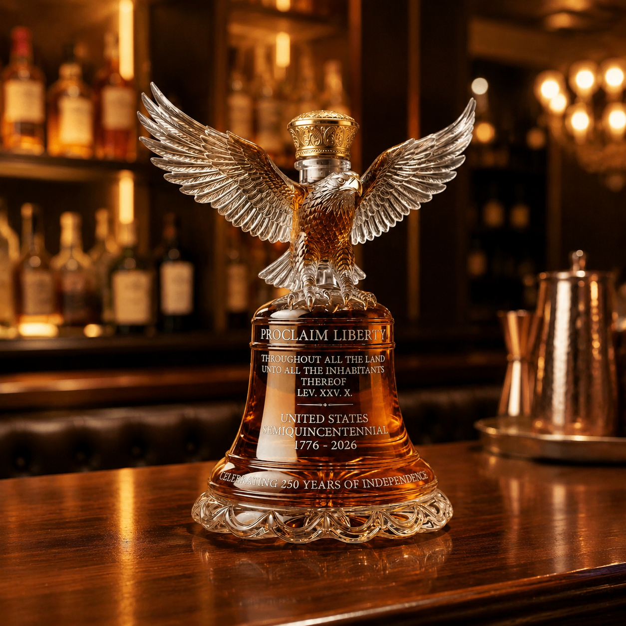 American Eagle Liberty Bell Decanter