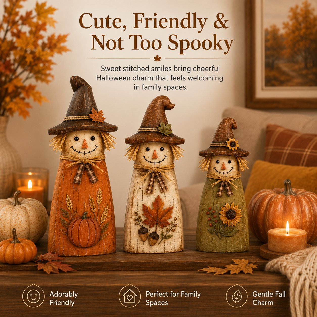 🍂Vintage Wooden Scarecrow Fall Decor Set