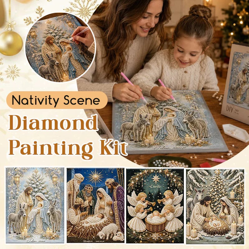 💥🏆Nativity Scene Diamond Painting Kit | Jesus Christ Christmas Faith Art Decor