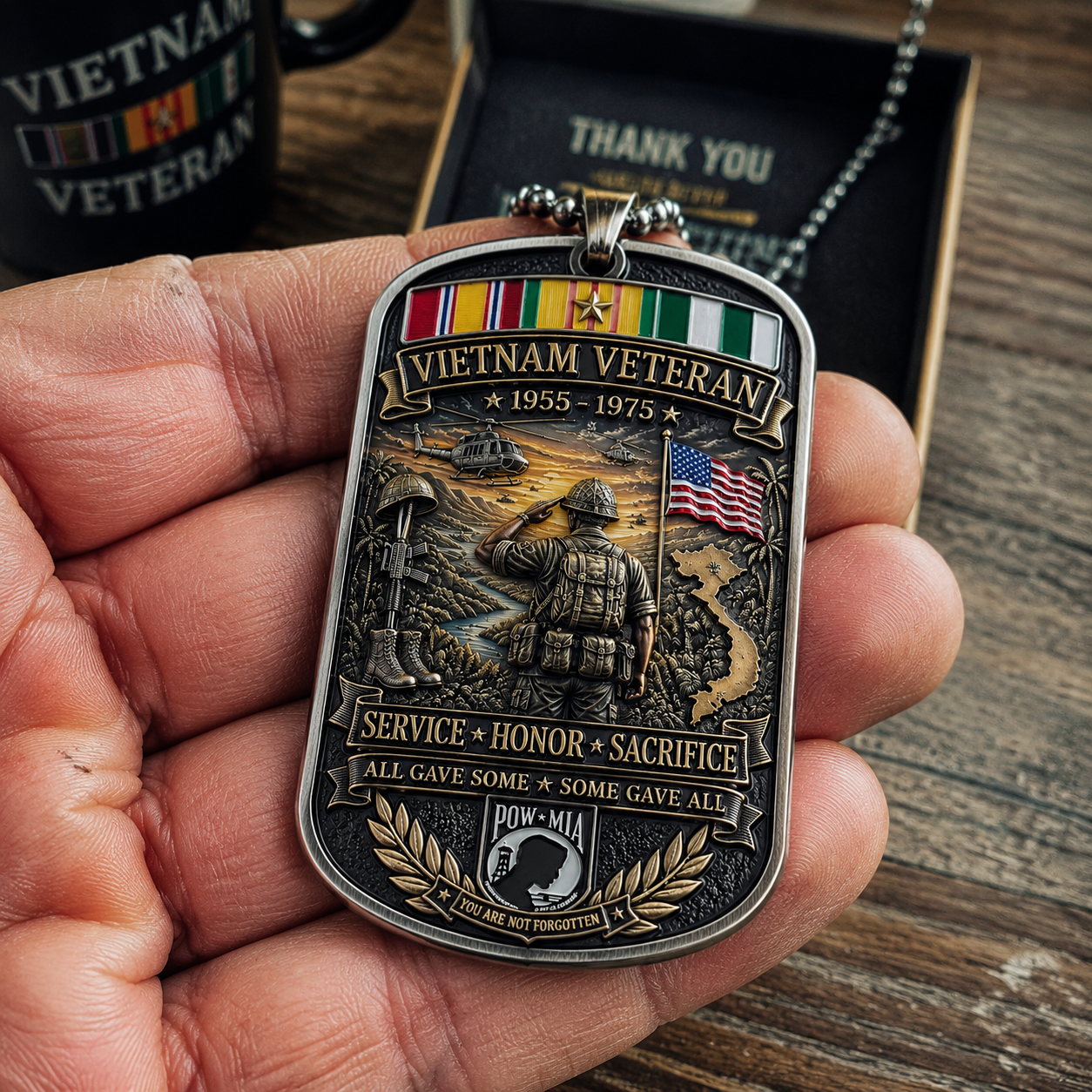 🎖️Vietnam Veteran All Gave Some Some Gave All Tribute Dog Tag Necklace