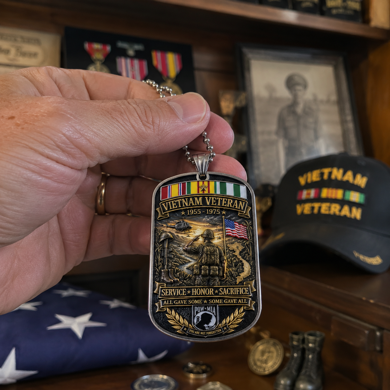 🎖️Vietnam Veteran All Gave Some Some Gave All Tribute Dog Tag Necklace