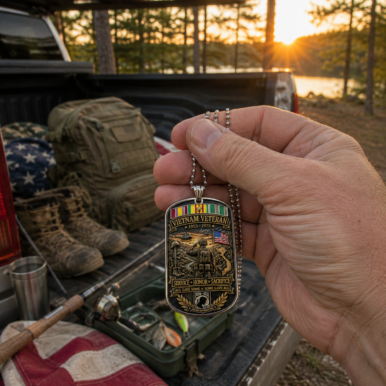 🎖️Vietnam Veteran All Gave Some Some Gave All Tribute Dog Tag Necklace