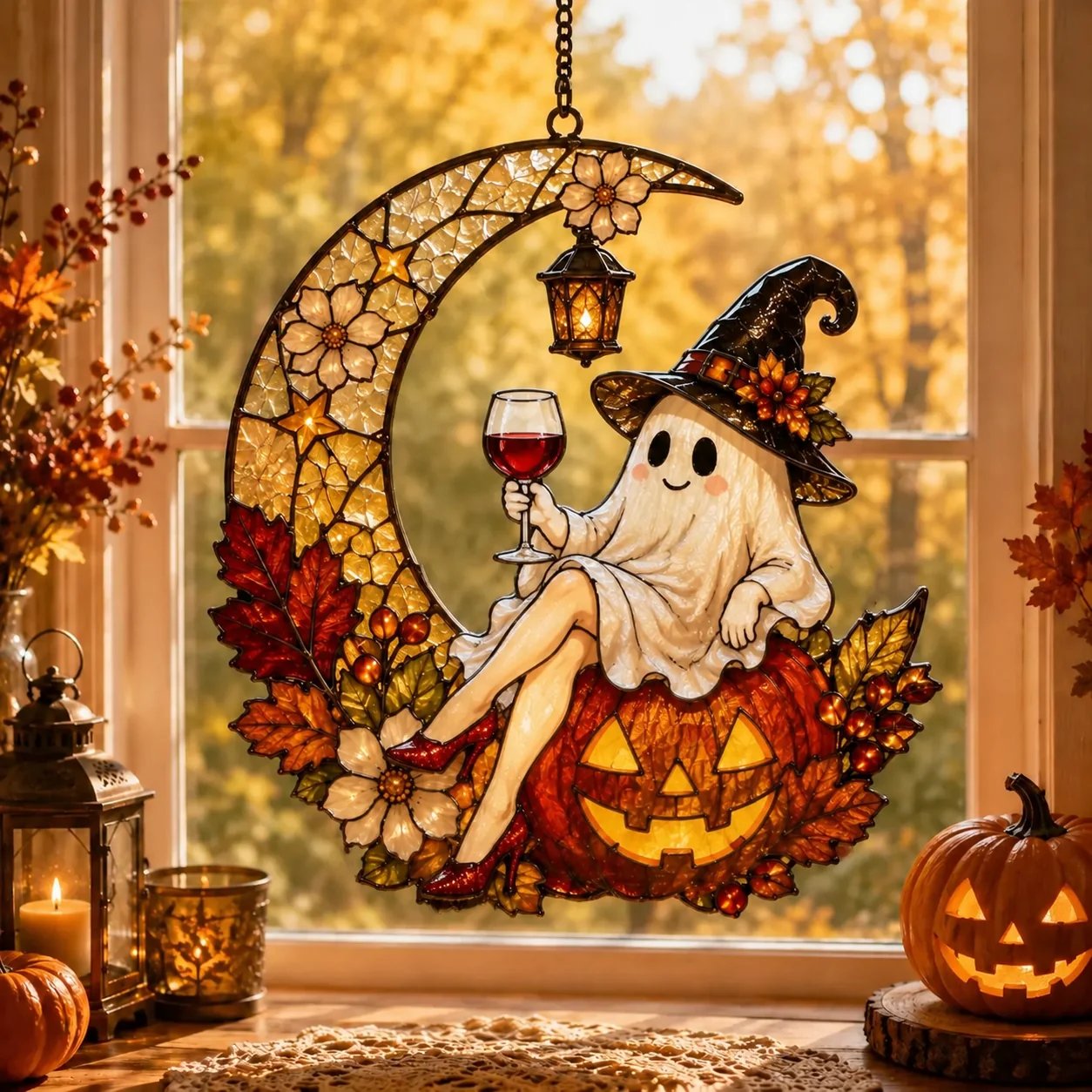 👻Cute Halloween Ghost Window Hanging Decoration