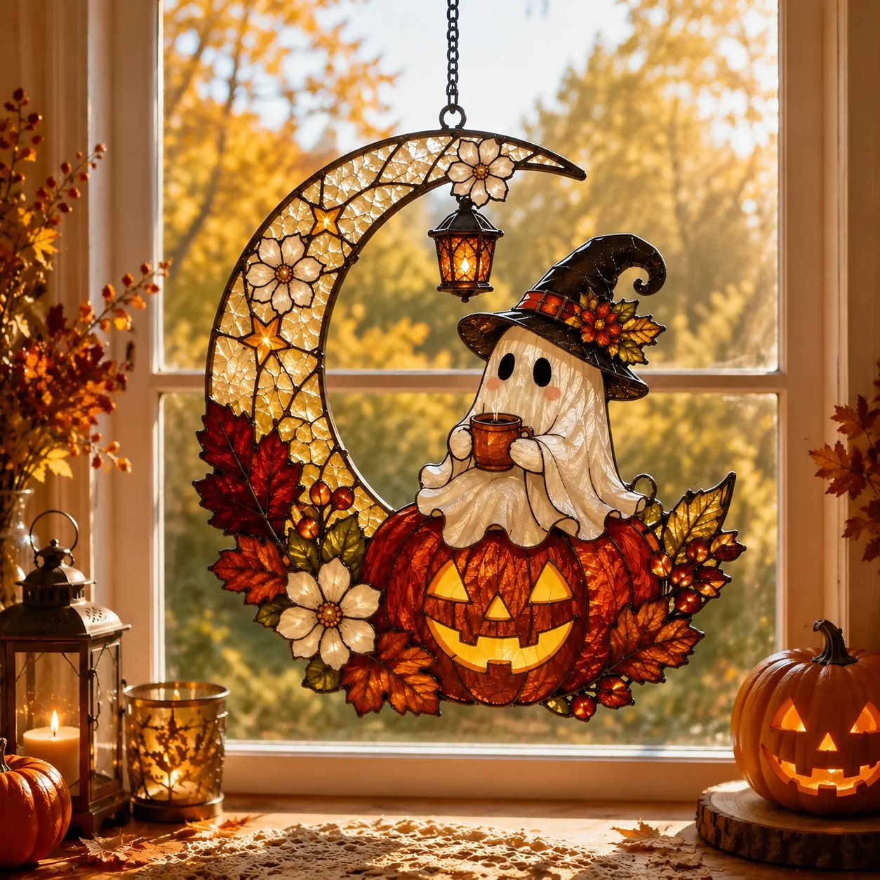 👻Cute Halloween Ghost Window Hanging Decoration