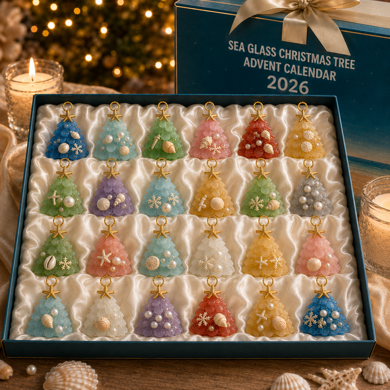 🎄🌊Sea Glass Christmas Tree Ornament Advent Calendar
