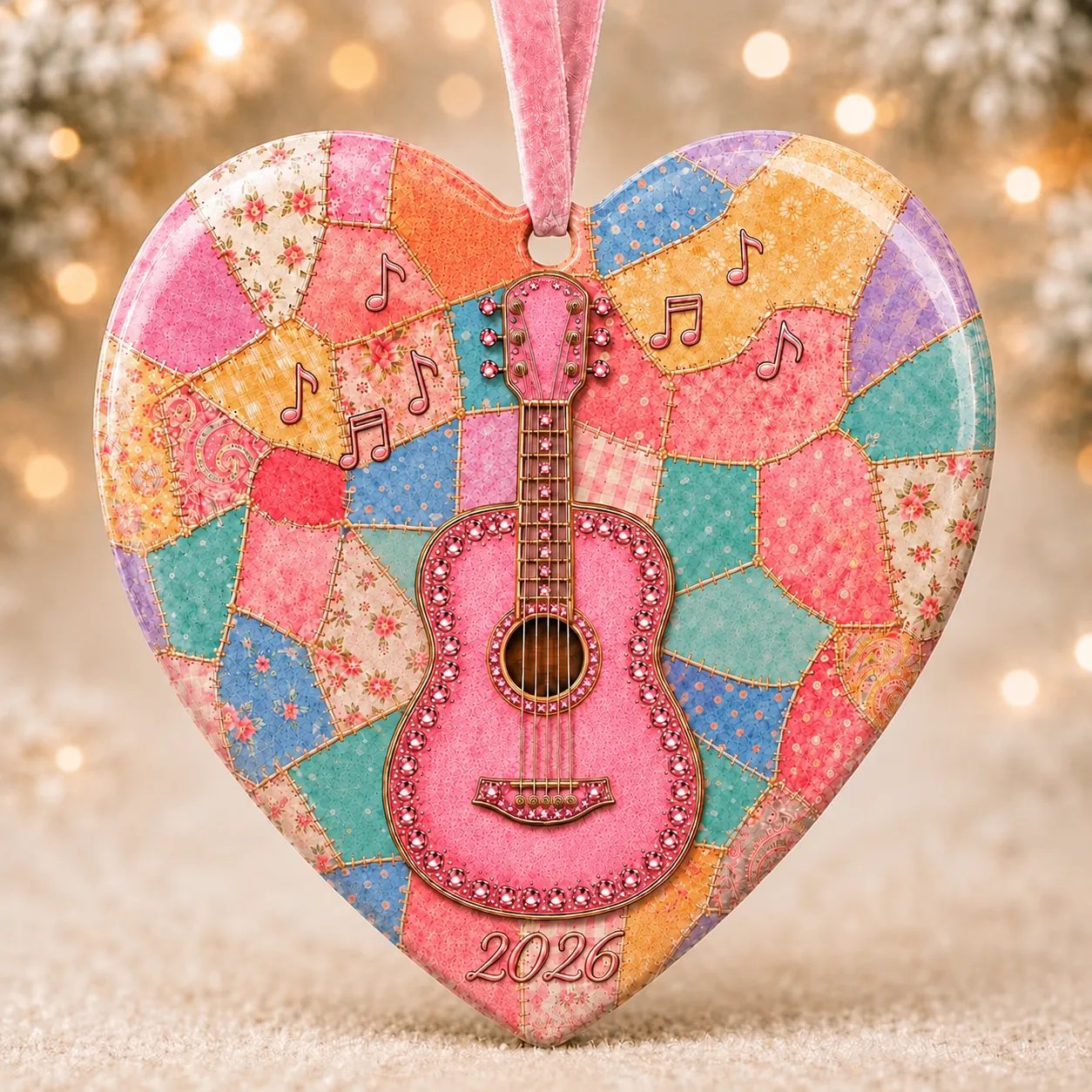 🎁Pink Guitar Memorial Ornament