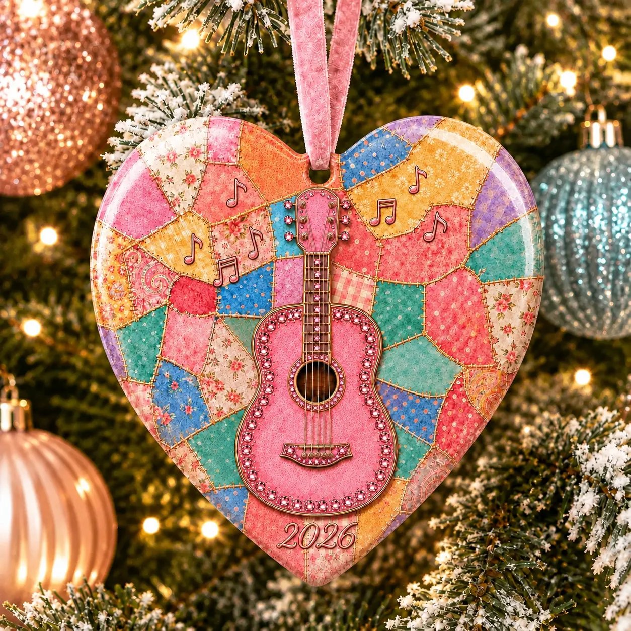 🎁Pink Guitar Memorial Ornament