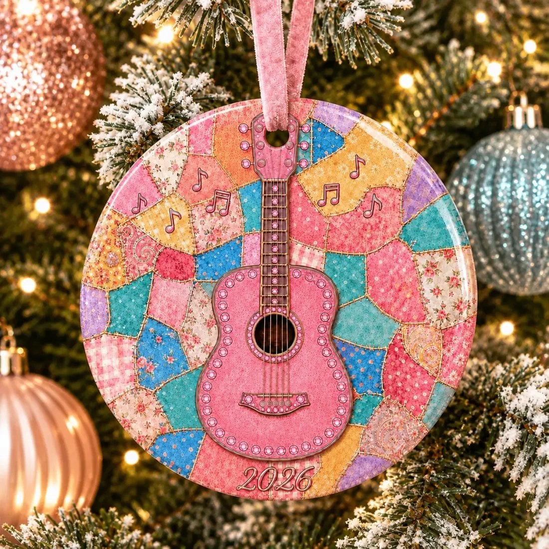 🎁Pink Guitar Memorial Ornament