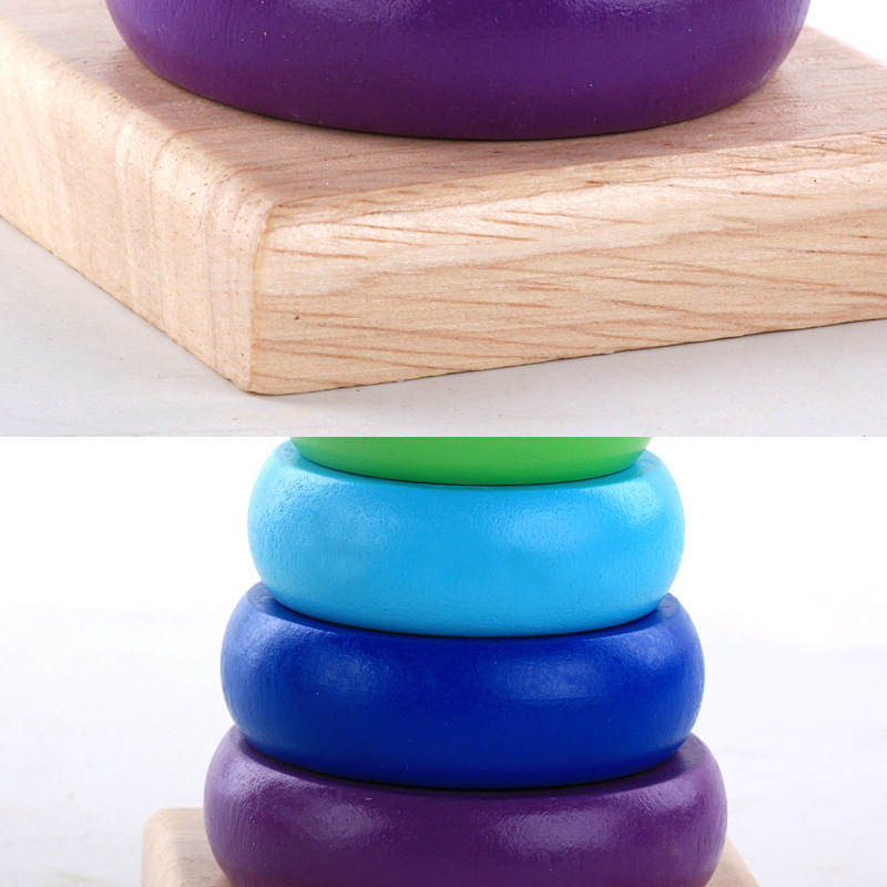 Wooden Rainbow Tower Stacking
