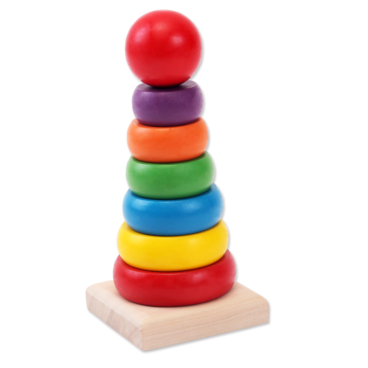 Wooden Rainbow Tower Stacking