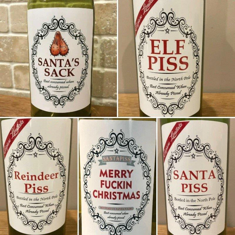 🎄Christmas Funny Novelty Bottle Labels