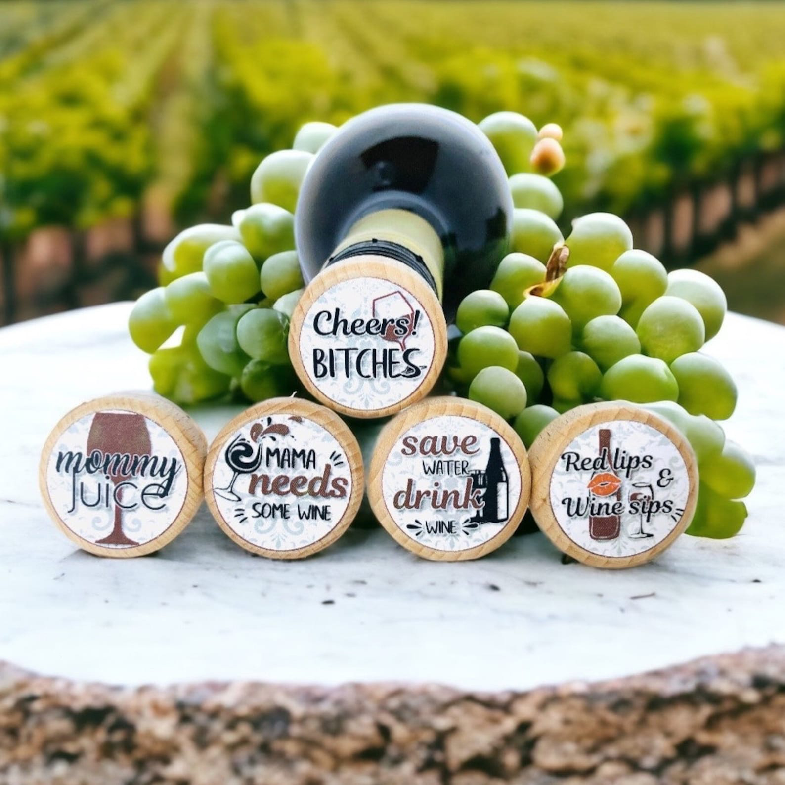 🍷Fun Saying  Wood Wine Stoppers🤣