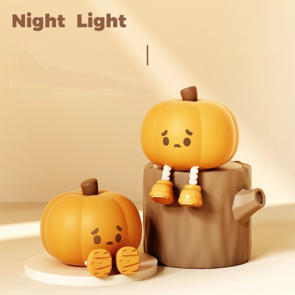 💡Cute Pumpkin Night Light Silicone LED Lamp