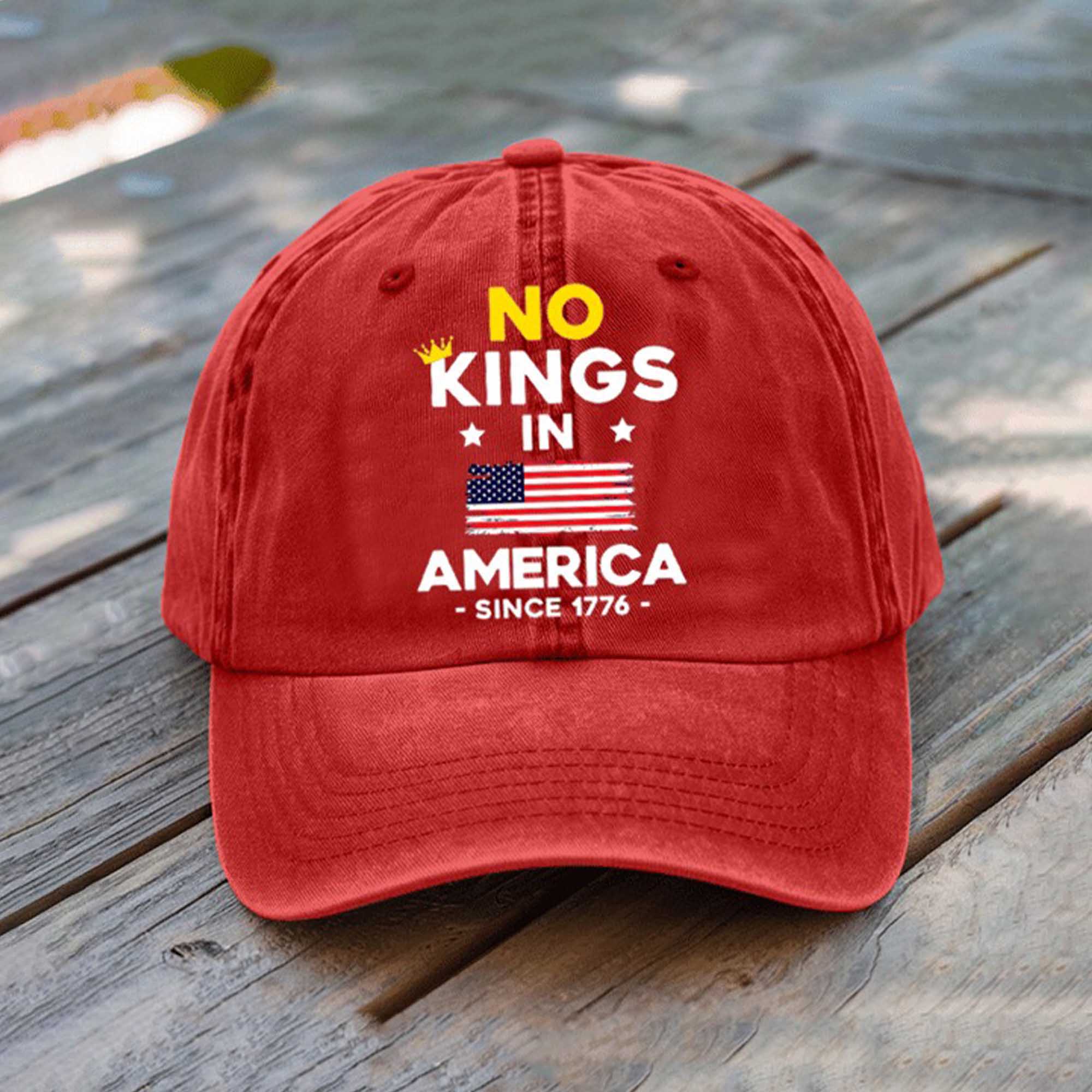 No King In America Since 1776 Printed Hat