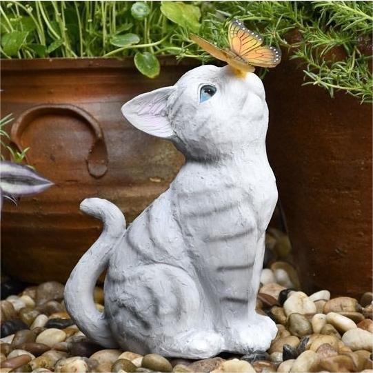 💥BUY 2 GET 20% OFF😺🦋Cat with Butterfly Garden Statues