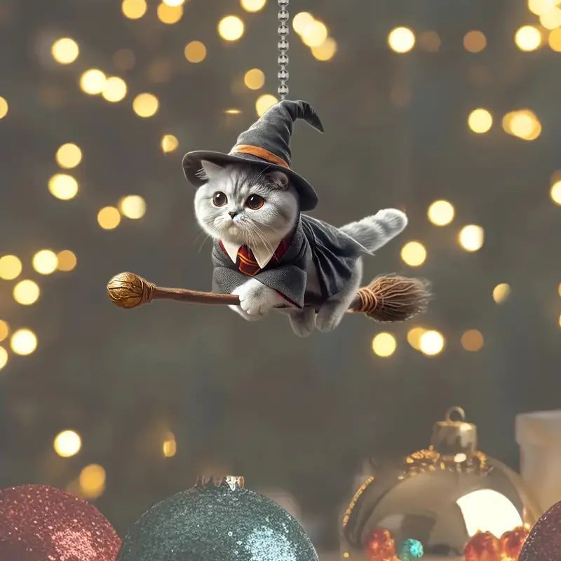 🥰A Charming and Versatile Accessory - 🐱Cute 2D Flat Cat Acrylic Hanging Ornament
