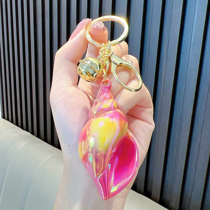 Conch Shell Keychain with Bell