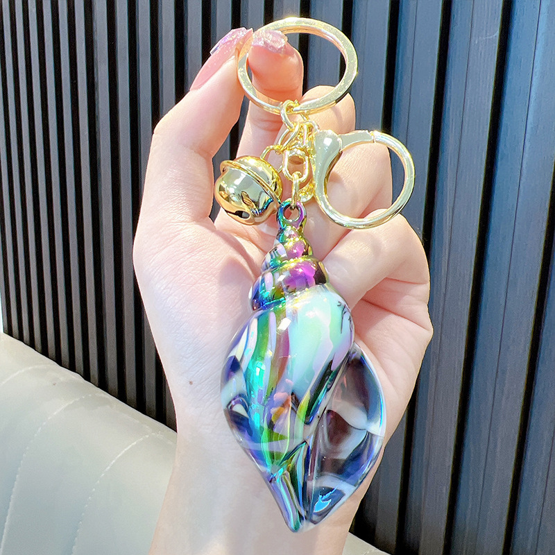 Conch Shell Keychain with Bell