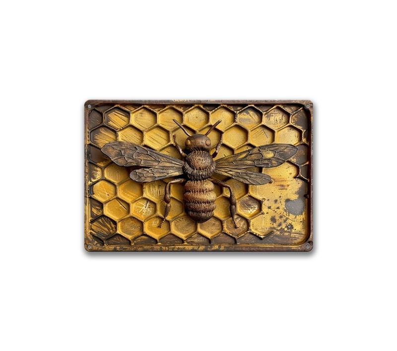 Vintage-Metallschild „Hähnchen & frische Eier“