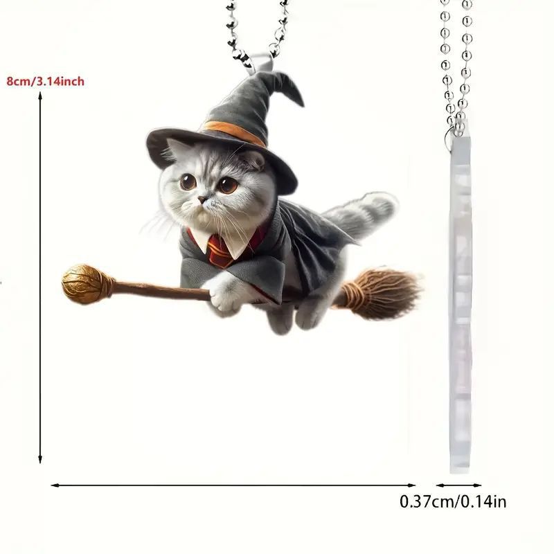 🥰A Charming and Versatile Accessory - 🐱Cute 2D Flat Cat Acrylic Hanging Ornament