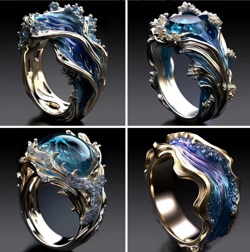 The Heartbeat of The Sea, Ocean Wave Ring