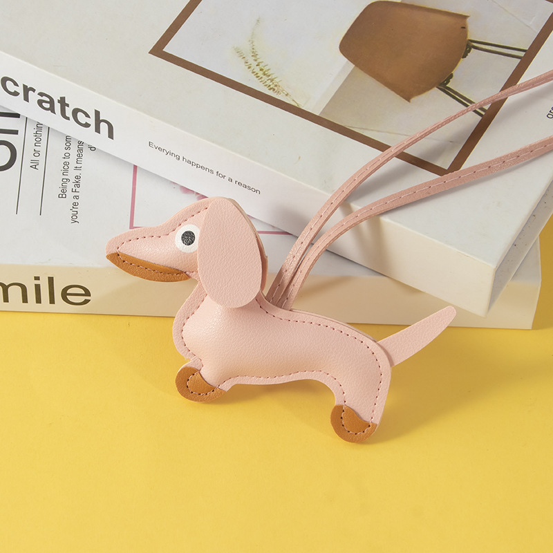 🐾Leather Dachshund Bag Charm - Cute and Stylish Handmade Accessory