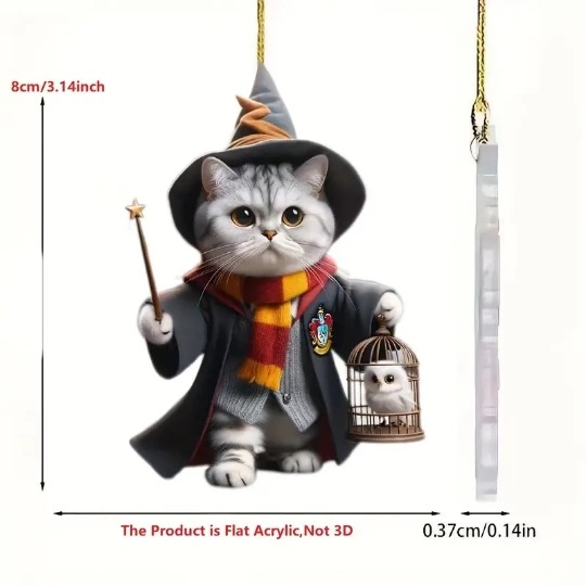 🥰A Charming and Versatile Accessory - 🐱Cute 2D Flat Cat Acrylic Hanging Ornament