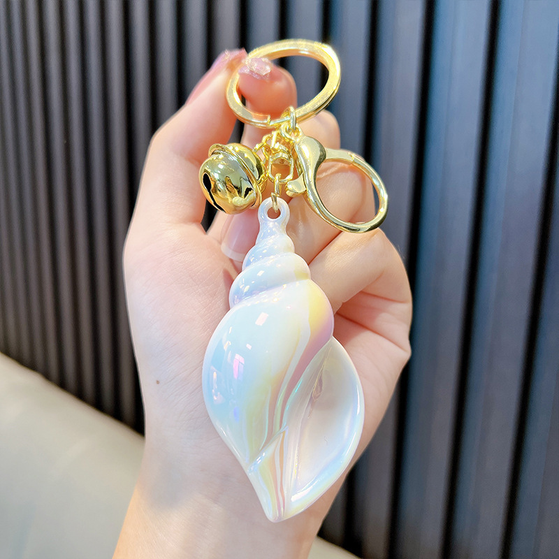Conch Shell Keychain with Bell
