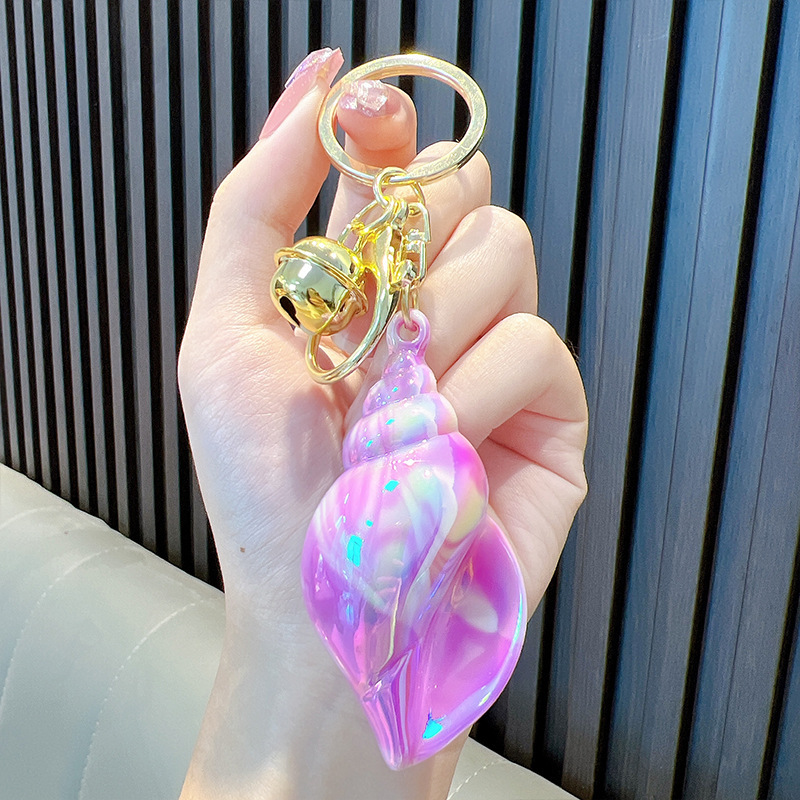 Conch Shell Keychain with Bell