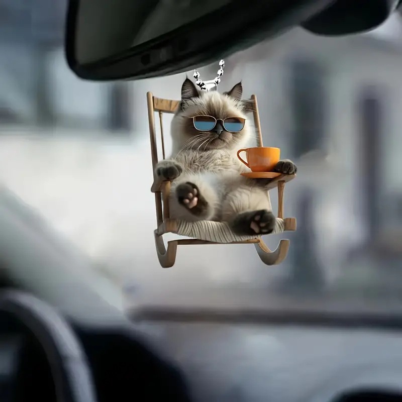 🥰A Charming and Versatile Accessory - 🐱Cute 2D Flat Cat Acrylic Hanging Ornament