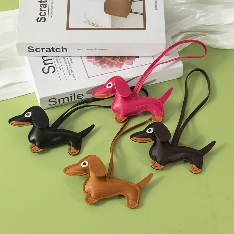 🐾Leather Dachshund Bag Charm - Cute and Stylish Handmade Accessory