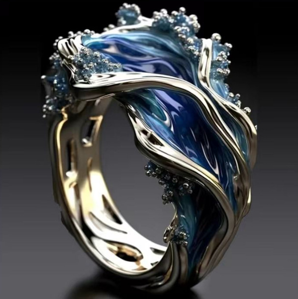 The Heartbeat of The Sea, Ocean Wave Ring