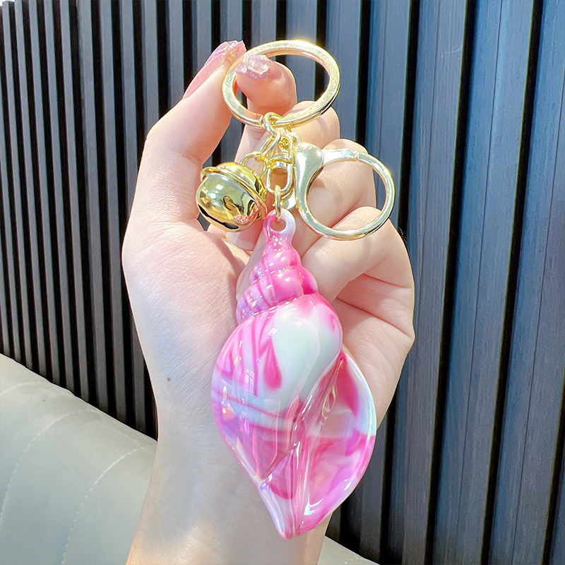 Conch Shell Keychain with Bell
