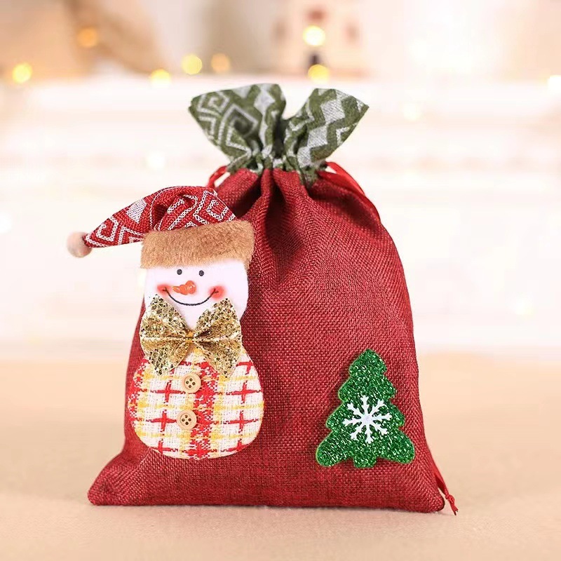 3D Drawstring Christmas Bags
