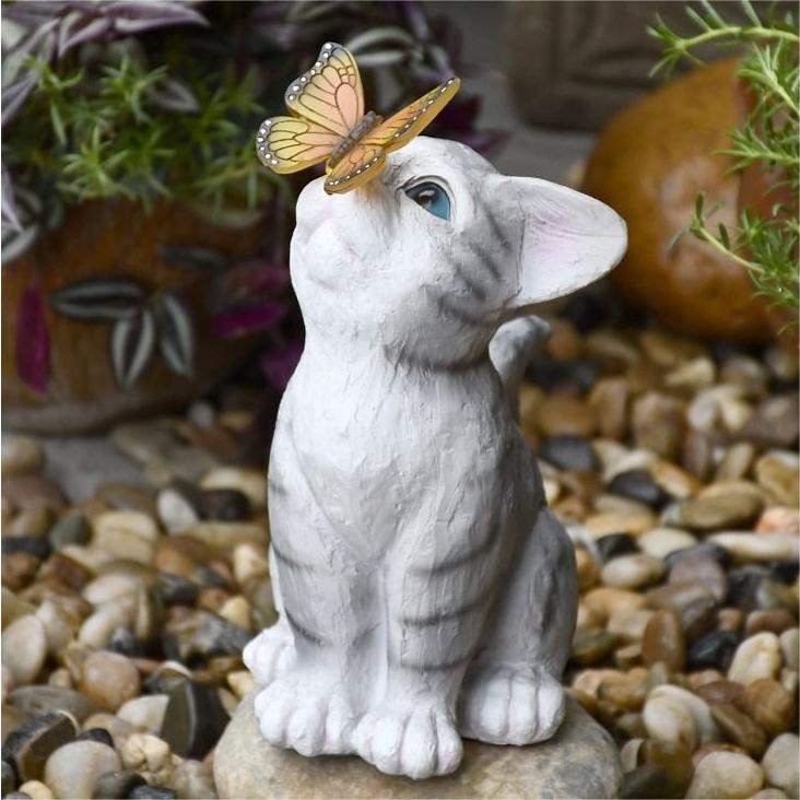 💥BUY 2 GET 20% OFF😺🦋Cat with Butterfly Garden Statues