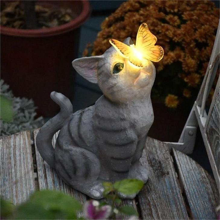 💥BUY 2 GET 20% OFF😺🦋Cat with Butterfly Garden Statues