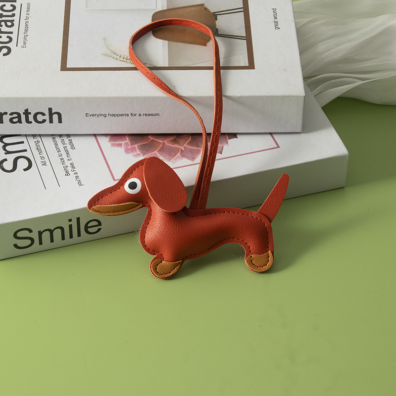 🐾Leather Dachshund Bag Charm - Cute and Stylish Handmade Accessory