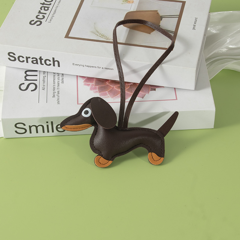 🐾Leather Dachshund Bag Charm - Cute and Stylish Handmade Accessory