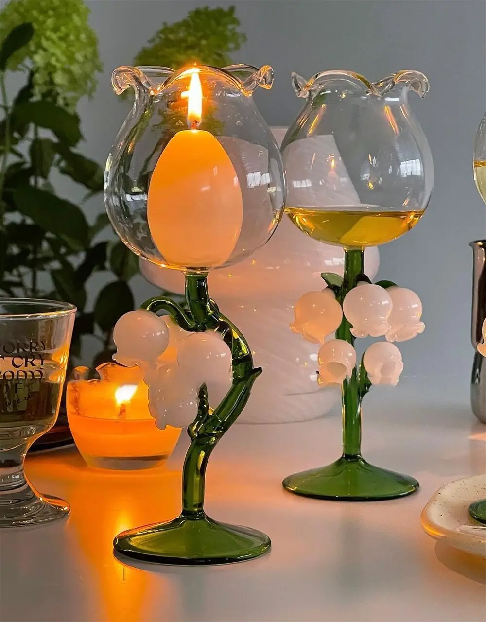 🍷Bell Orchid Wine Glass