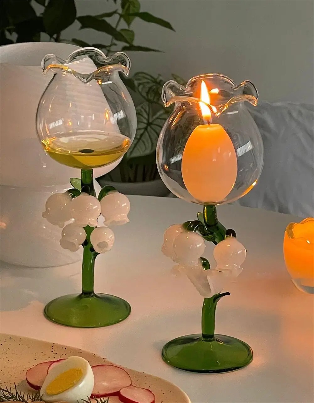 🍷Bell Orchid Wine Glass