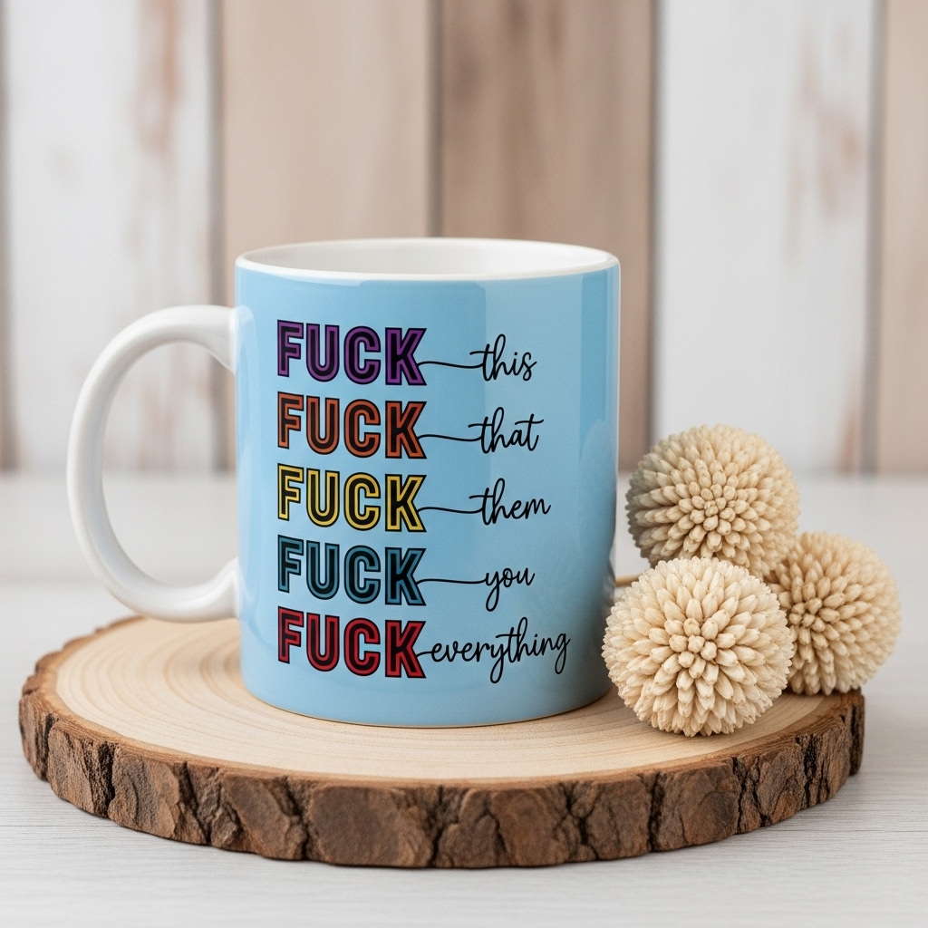 Vibrant Sassy Slogan Mugs