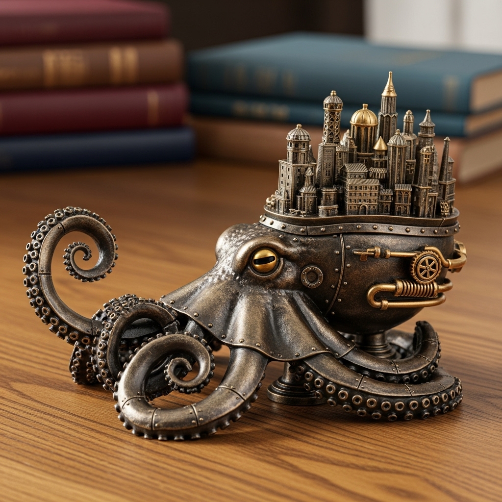 Steampunk Sea Beast & City Artworks