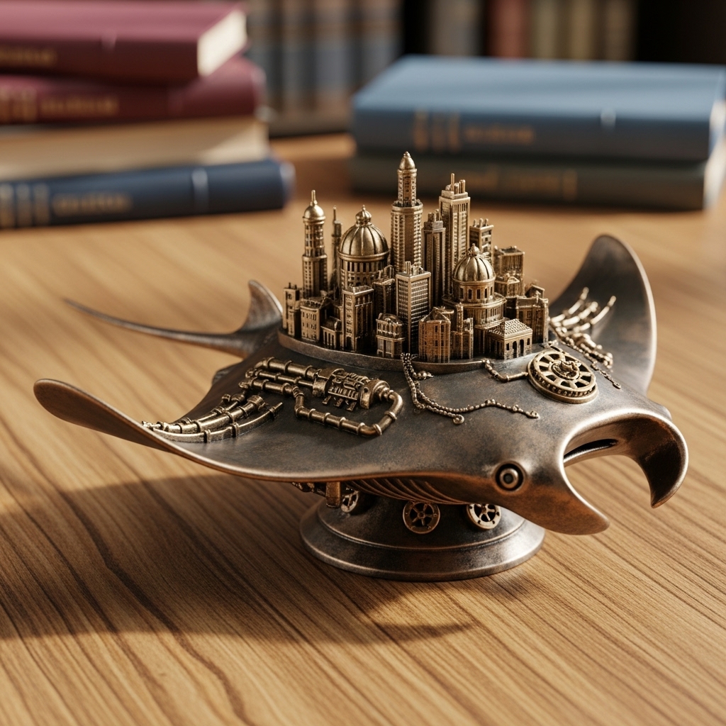 Steampunk Sea Beast & City Artworks