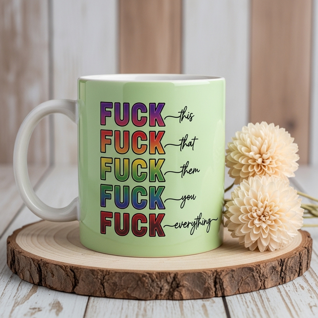 Vibrant Sassy Slogan Mugs