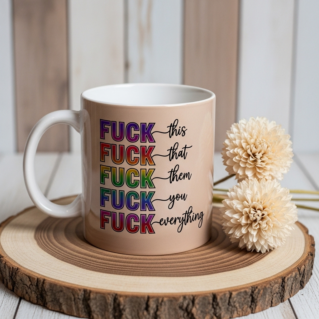 Vibrant Sassy Slogan Mugs