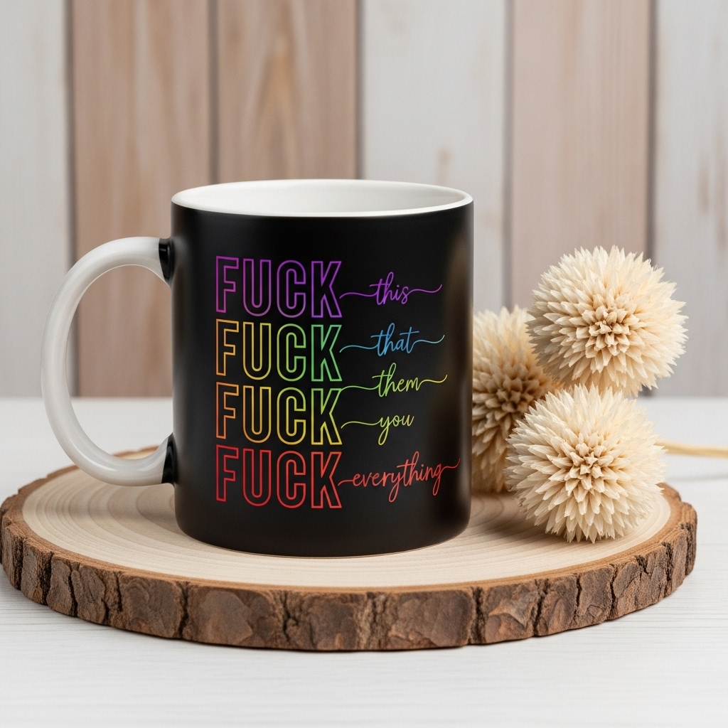 Vibrant Sassy Slogan Mugs