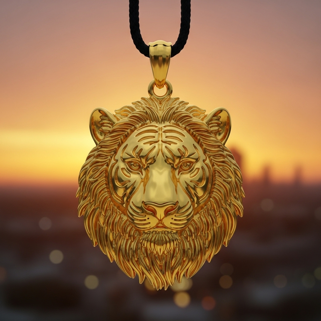 Golden Animal-Head Pendant