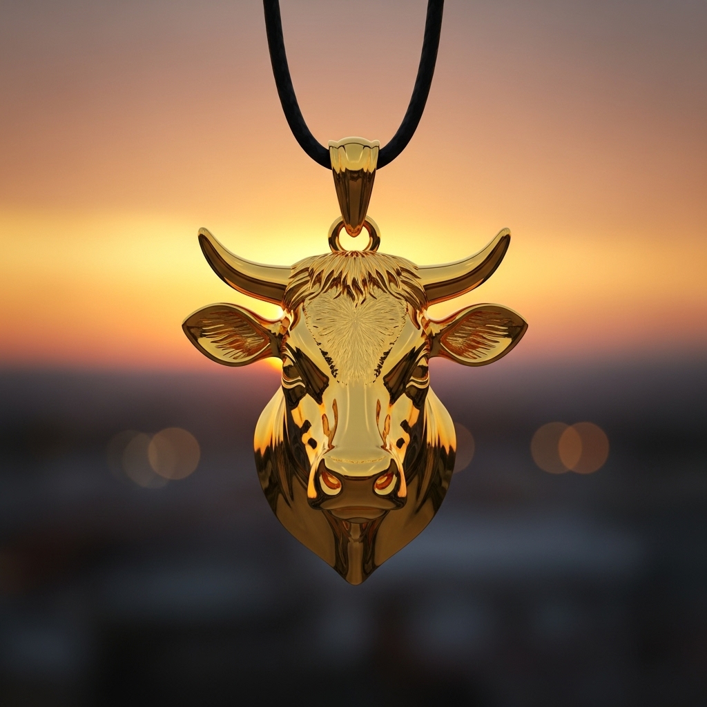 Golden Animal-Head Pendant