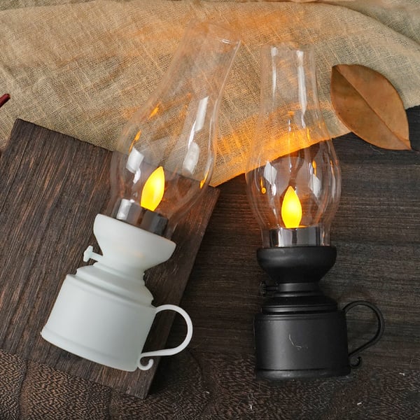 ✨🔥LED Vintage Kerosene Lamp Electronic Swing Candle