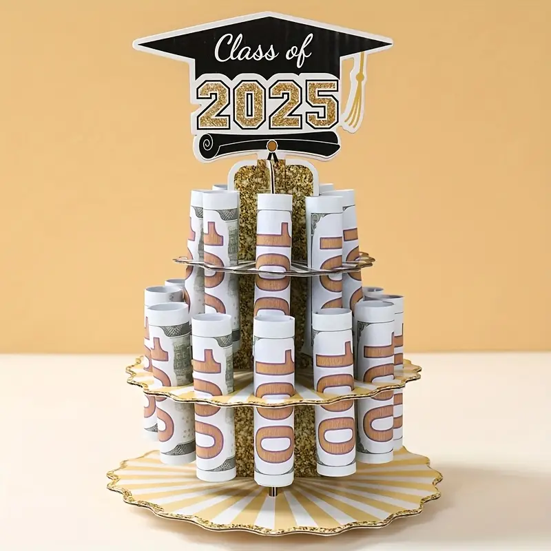 🎓💵 Class of 2025 Graduation Money Holder – Tiered Money Cake Stand | DIY Cash Gift Display | Graduation Party Centerpiece